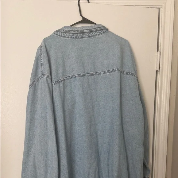 ASOS Curve Light Blue Denim Mini Dress - Picture 6 of 7